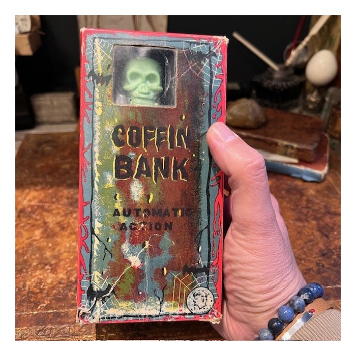 Tirelire cercueil - Automate squelette - Coffin Bank - Yone Japan Tirelire cercueil - Automate squelette - Coffin Bank - Yone Japan