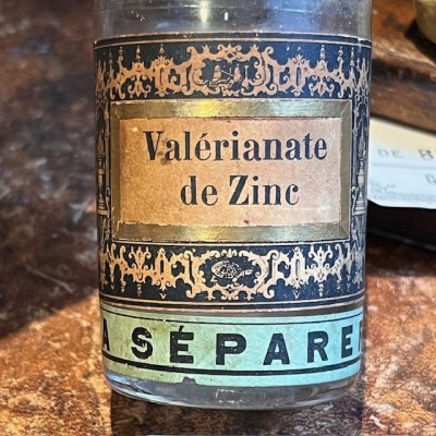 Valérianate de Zinc - XIXème siècle - Flacon de pharmacie -Apothicaire