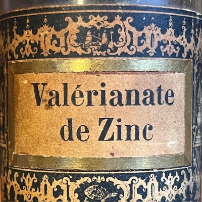 Valérianate de Zinc - XIXème siècle - Flacon de pharmacie -Apothicaire