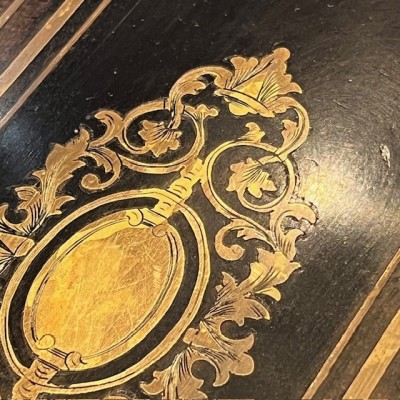 Boîte à gants d'époque Napoléon III - Laiton - Bois noirci et ébène
