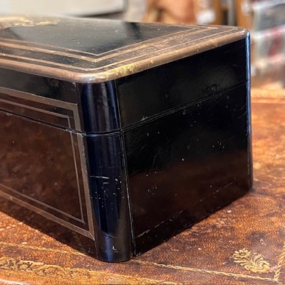 Antique Glove box - Blackened wood - Napoleon III Victorian period