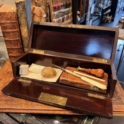 Antique Glove box - Blackened wood - Napoleon III Victorian period