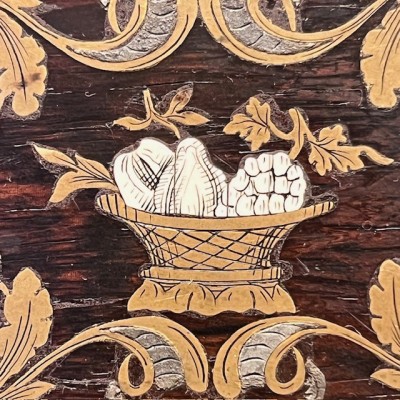 Boîte à gants d'époque Napoléon III - Palissandre et Marqueterie en os