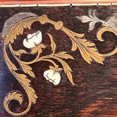 Boîte à gants d'époque Napoléon III - Palissandre et Marqueterie en os