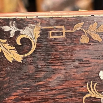 Boîte à gants d'époque Napoléon III - Palissandre et Marqueterie en os
