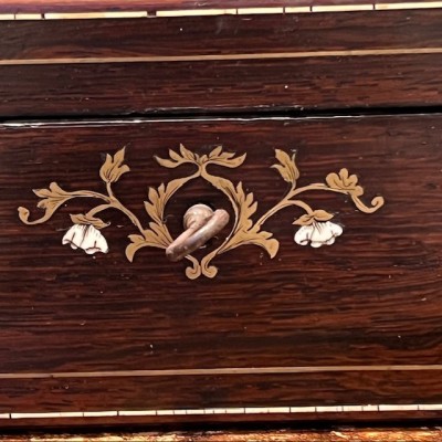 Boîte à gants d'époque Napoléon III - Palissandre et Marqueterie en os