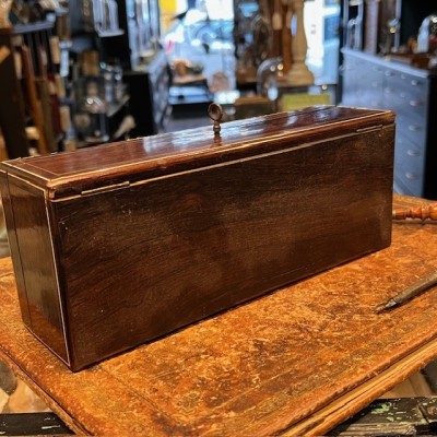 Antique Glove box - Rio rosewood - Brass & bone marquetry-Napoleon III