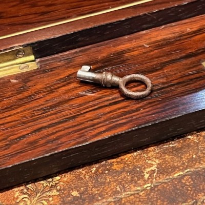 Antique Glove box - Rio rosewood - Brass & bone marquetry-Napoleon III