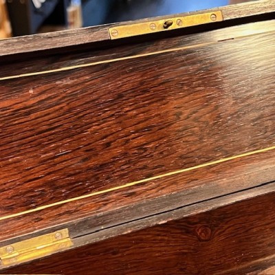 Antique Glove box - Rio rosewood - Brass & bone marquetry-Napoleon III