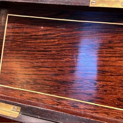 Boîte à gants d'époque Napoléon III - Palissandre et Marqueterie en os
