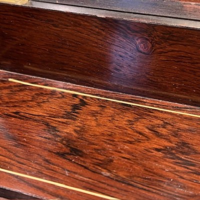 Antique Glove box - Rio rosewood - Brass & bone marquetry-Napoleon III