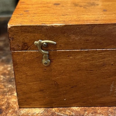 Antique drum microscope in wooden box with brass clamp - XIXth century