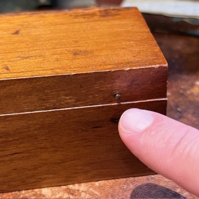 Antique drum microscope in wooden box with brass clamp - XIXth century