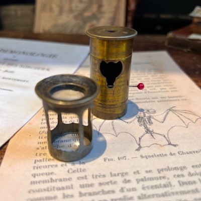 Pocket microscope - Floroscope - Insectoscope in brass Pocket microscope - Floroscope - Insectoscope in brass