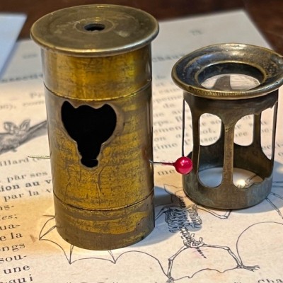 Pocket microscope - Floroscope - Insectoscope in brass Pocket microscope - Floroscope - Insectoscope in brass