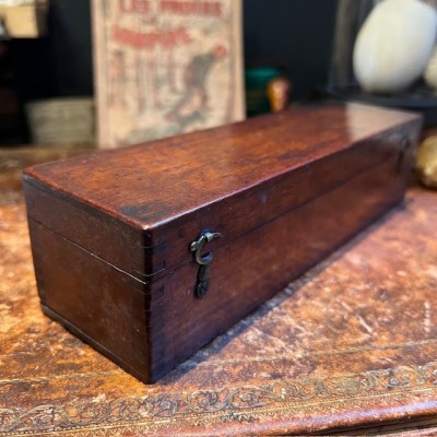 Antique drum microscope in brass -  Mahogany box - XIXth century
