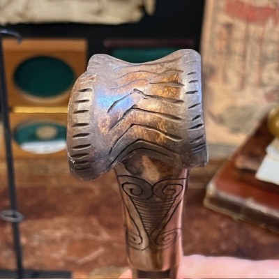 Poignard Papou en os de casoar gravé - Artisanat Papou - Dague