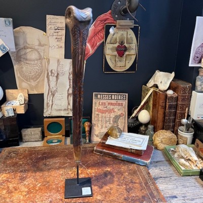 Papuan dagger in engraved cassowary bone - Papuan handicraft