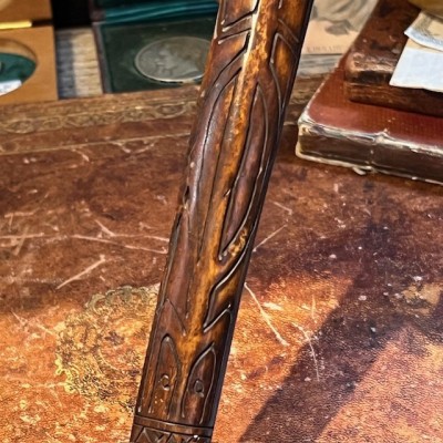 Papuan dagger in engraved cassowary bone - Papuan handicraft