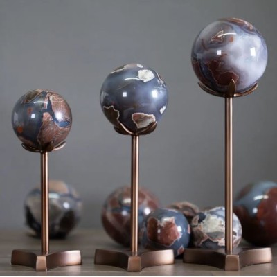 Metal flower base for mineral ball or sphere - Base - support
