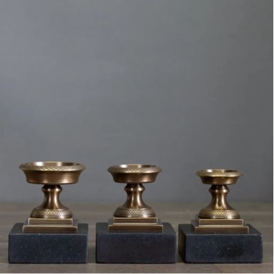 Socle Médicis - Laiton et marbre pour minéraux boule - Base - support