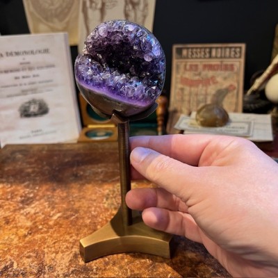 Metal flower base for mineral ball or sphere - Base - support