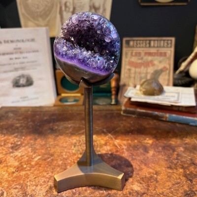 Socle fleur en métal pour boule ou sphère - Base - support