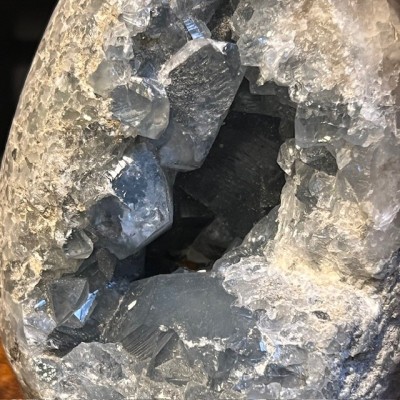 Celestine Egg - Mineral WITH base