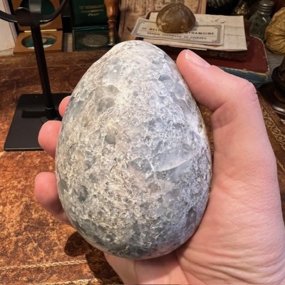 Celestine Egg - Mineral WITH base