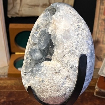 Celestine Egg - Mineral WITH base