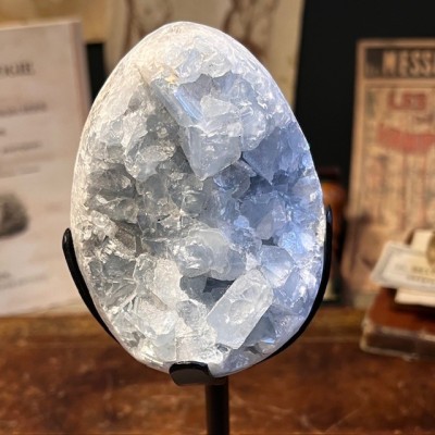 Celestine Egg - Mineral WITH base