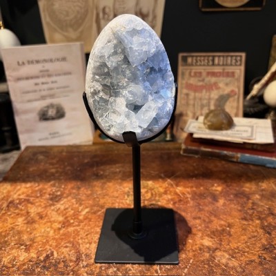 Celestine Egg - Mineral WITH base