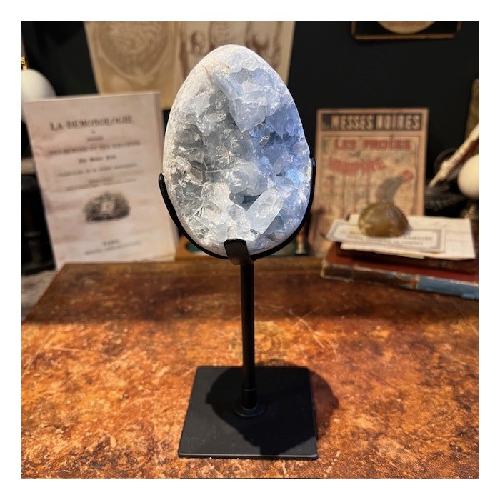 Celestine Egg - Mineral WITH base