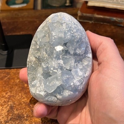 Celestine Egg - Mineral WITH base