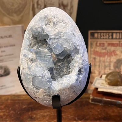 Celestine Egg - Mineral WITH base