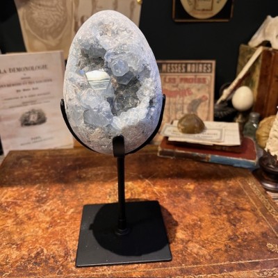 Celestine Egg - Mineral WITH base