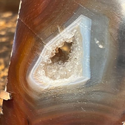 Agate slice on base - South America