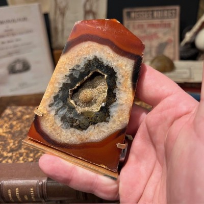 Agate slice on base - South America