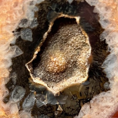 Agate slice on base - South America