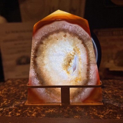 Agate slice on base - South America