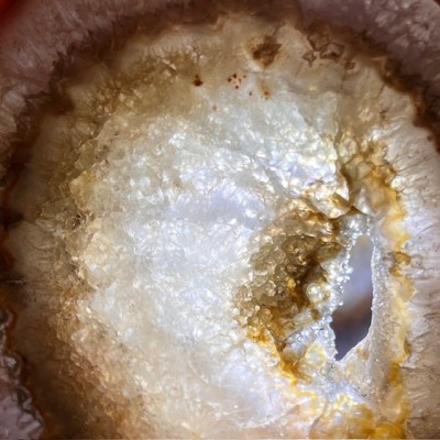 Agate slice on base - South America