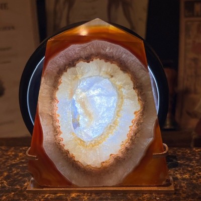 Agate slice on base - South America
