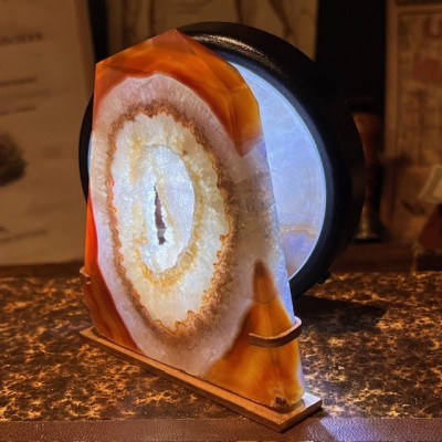 Agate slice on base - South America