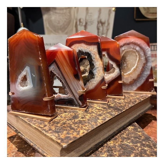 Agate slice on base - South America