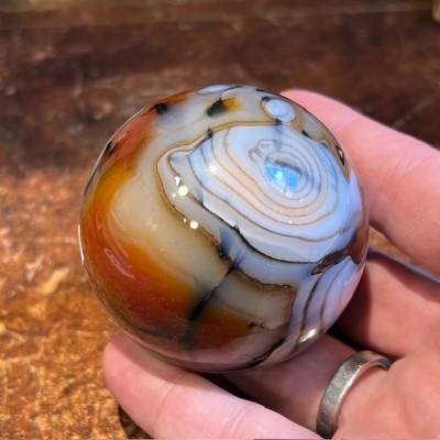 Sardonyx agate Sphere - Mineral without base