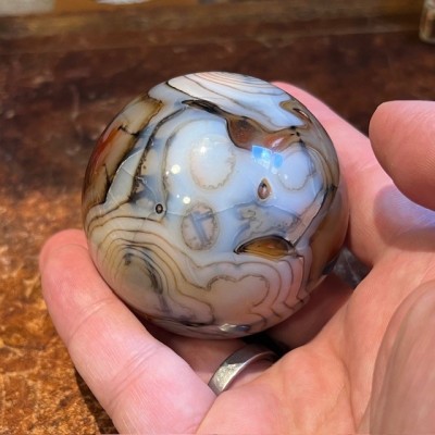 Sardonyx agate Sphere - Mineral without base