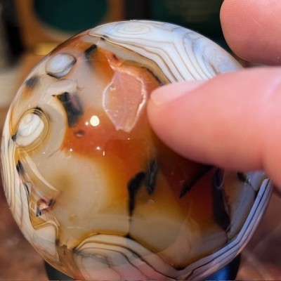 Sphère d'Agate Sardonyx - Minéral sans socle
