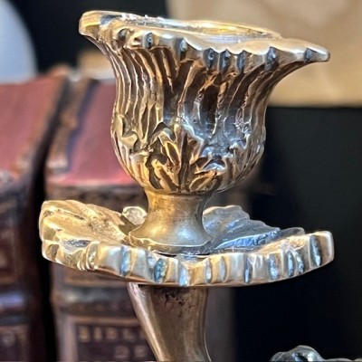 Bougeoir Griffon ou Dragon - Rat de cave en bronze - XIXème siècle