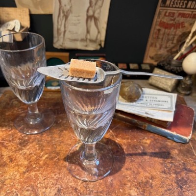 Antique twisted glass for Absinthe