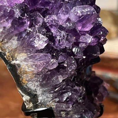 Amethyst fragment on a stand